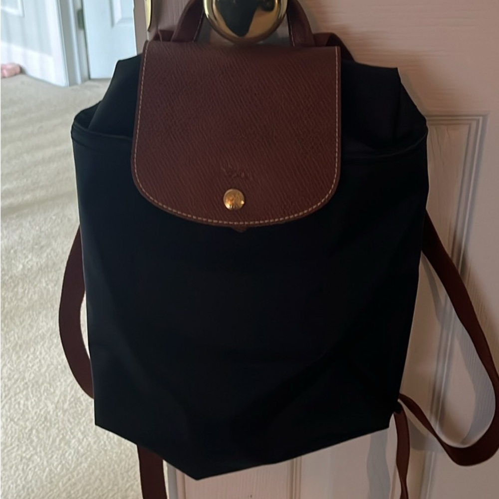 Longchamp black mini backpack